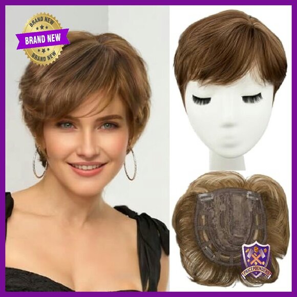 Short Pixie Cut Synthetic Hair Topper for Thinning Hair main image 4